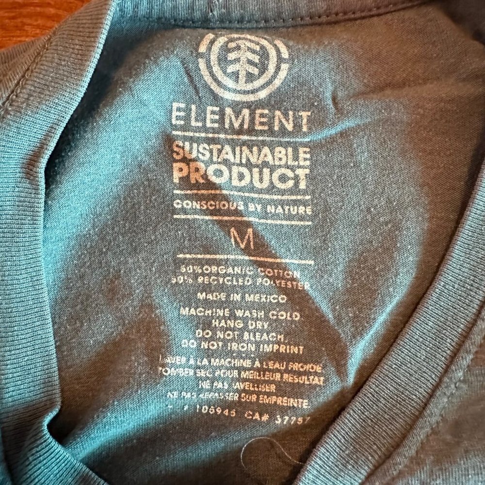 Element V-Neck Light Blue Soft Sustainable Product T-Shirt Size M - Picture 8 of 13